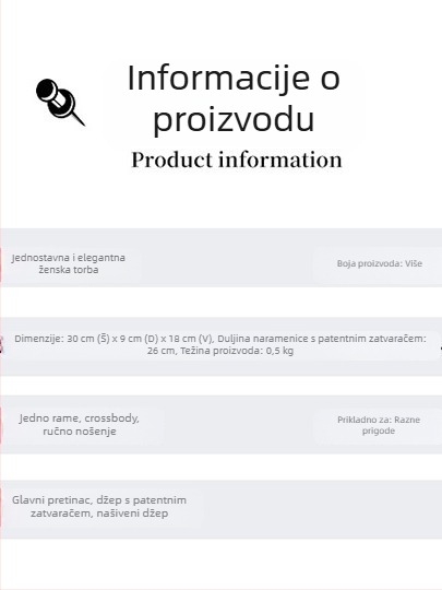 Ženska crossbody torba s velikim kapacitetom, urbanog stila, pogodna za svakodnevnu upotrebu