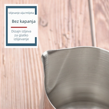 Mini lonac za mlijeko od 304 nehrđajućeg čelika, neprijanjajućeg, s debelim čeličnim držačem i mjernim oznakama, pogodan za zagrijavanje ulja