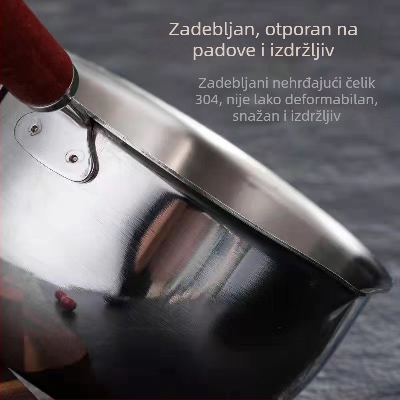 Mini posuda od nehrđajućeg čelika za izlijevanje ulja, neprianjajuća, kompatibilna s indukcijskim pločama