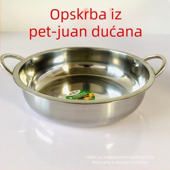 Lonac za mlijeko od nehrđajućeg čelika, debeo, s dvjema ručkama, ravno dno