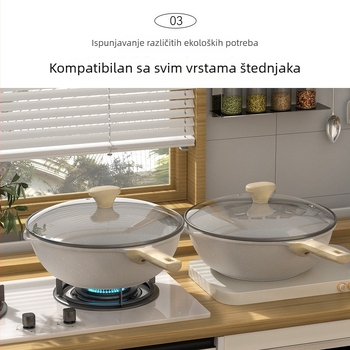 Lagana luksuzna Maifan kamen tava, neprijanjajuća, wok, lonac za juhu i lonac za mlijeko, univerzalna za sve štednjake