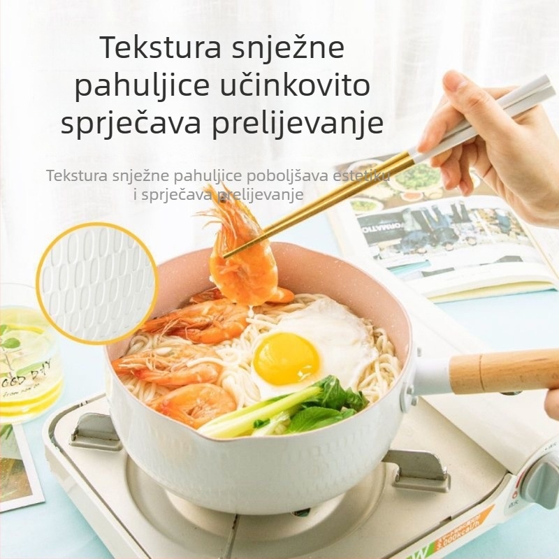 Lonac s Maifan kamenom, non-stick, za mlijeko i instant rezance, univerzalan za dječju hranu, pogodan za indukciju i plinsku ploču, debeo i izdržljiv