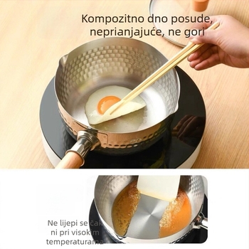 Yukihira lonac od nehrđajućeg čelika 304, bez premaza, neprijanjajući, za rezance, hot pot, mlijeko i bebinu hranu