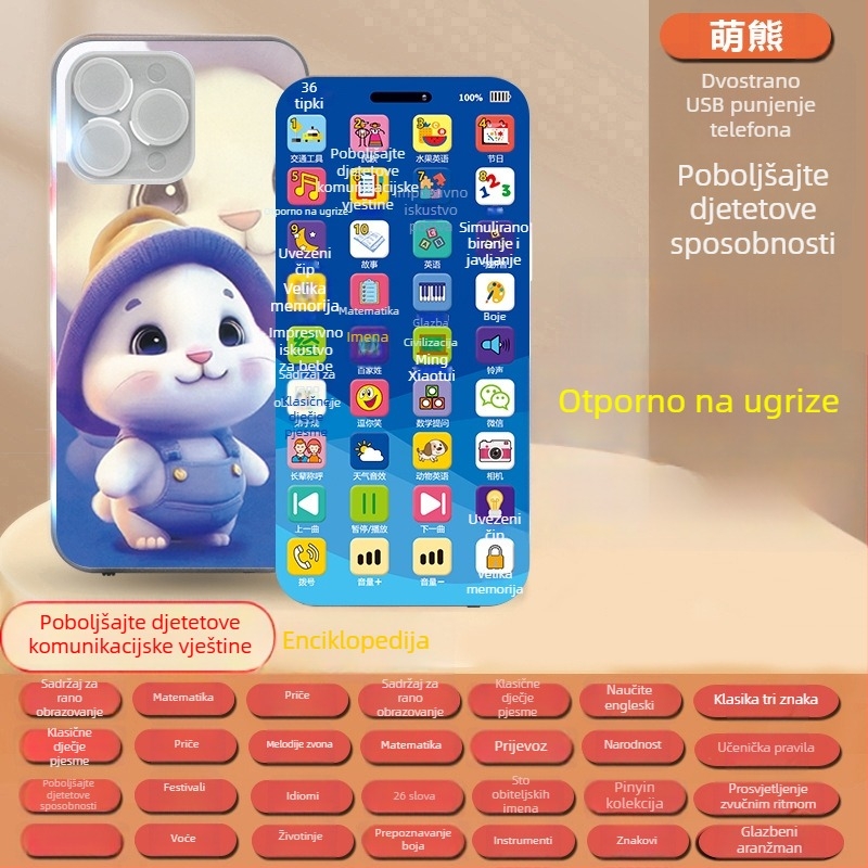 Višestruka edukativna igračka za rani razvoj, simulirani dječji telefon