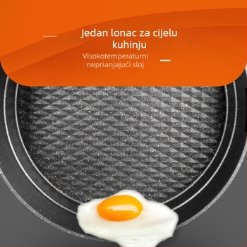 Višenamjenski električni wok s Maifan kamenom, premaz protiv lijepljenja, stakleni poklopac, promjer 32 cm, aluminijsko dno