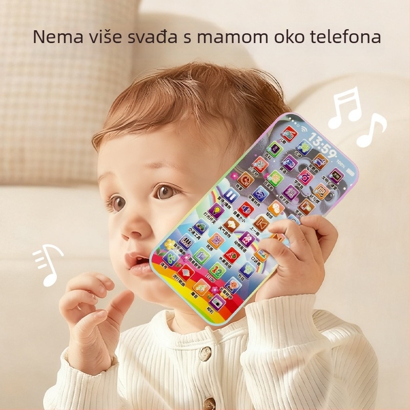 Dječji telefon s dodirnim zaslonom — edukativna igračka s pjesmama i pričama, interaktivno učenje