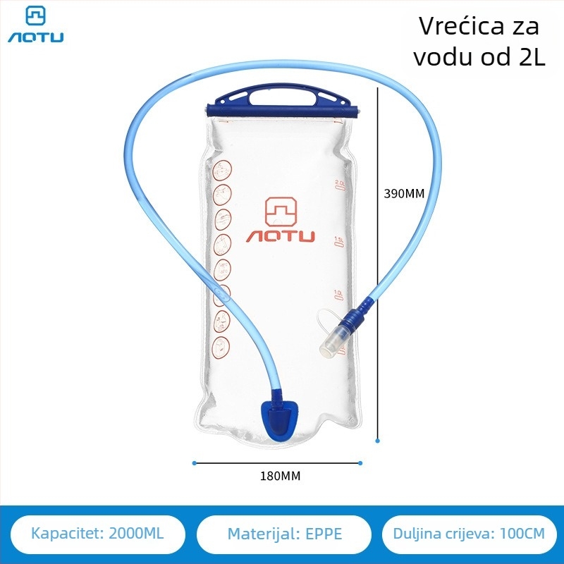 2L široko otvorena hidracijaska vrećica za aktivnosti na otvorenom — planinarenje, alpinizam, biciklizam, trčanje