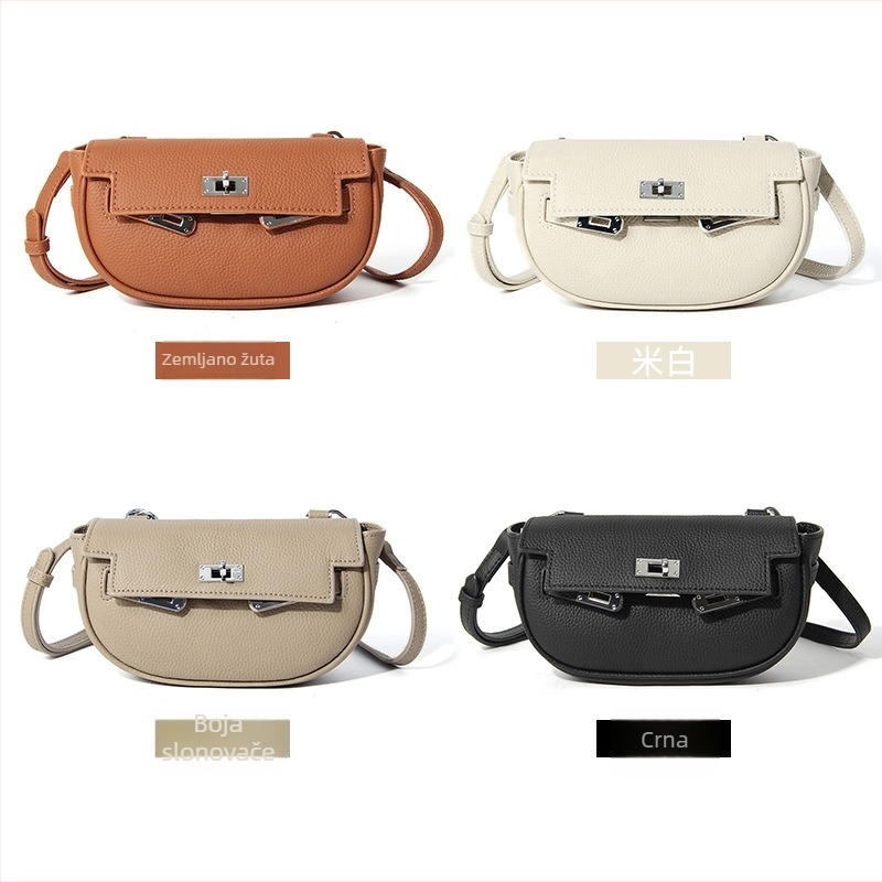 Nova ženska crossbody torbica od kože gornjeg sloja, ljeto, vrhunska nišna moda, svestrana torbica preko ramena