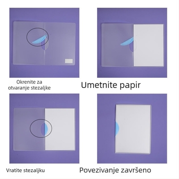 Rotirajući stezaljka za pohranu dokumenata, prozirni dosje za izvješća, A4 format, model EQ321, štapić za stezanje, poklopac A5, B5 format