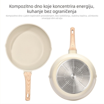 Wok od aluminija s Maifan kamenom, neprijanjajući, za kućnu upotrebu, kompatibilan s plinskim i indukcijskim pločama