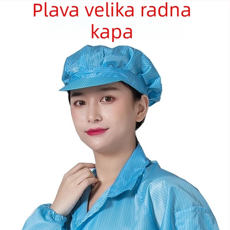 Dugi antistatični radni kaput, otporan na prašinu, plavi, unisex