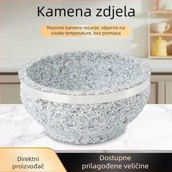 Prirodna sirova kamena zdjela, polirana, debela i otporna