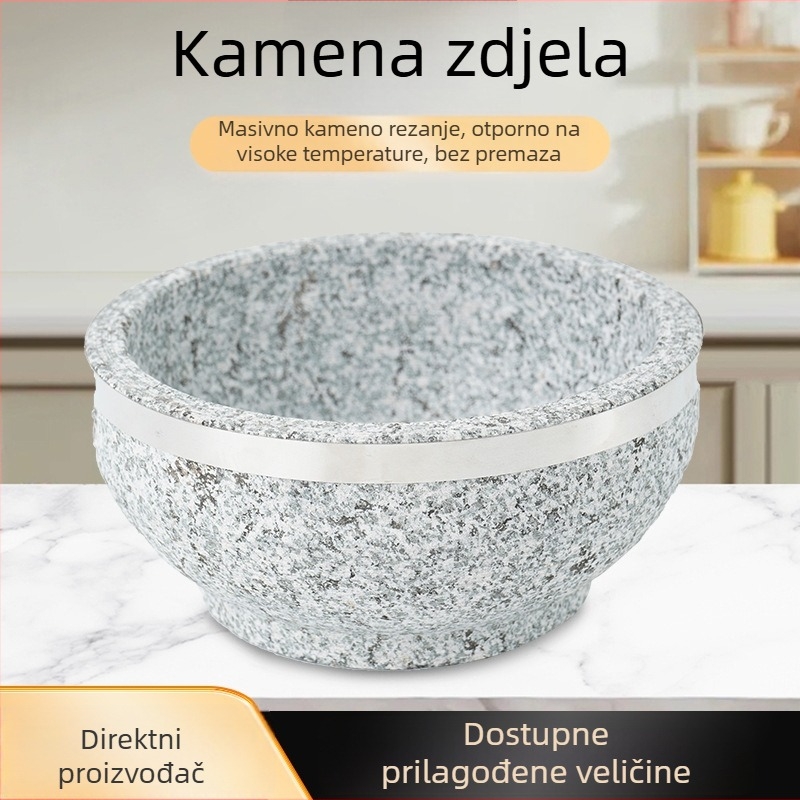 Prirodna sirova kamena zdjela, polirana, debela i otporna