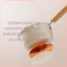 Lonac od kostnog porcelana s keramičkom glazurom, neprijanjajući, mali lonac za mlijeko i instant rezance