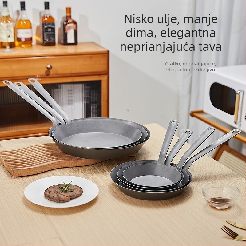 Livena tava s ravnim dnom, neprijanjajuća, mini tava za jaja, pogodna za kampiranje i pripremu steakova