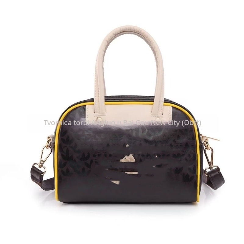 PU bowling torba s vintage cvjetnim uzorkom, mala ženska crossbody torba