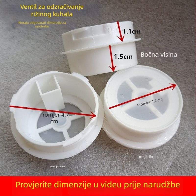 Ventil za ispuštanje pare za polukružni rižovar, promjer 4,7 cm, trokutasto‑poluzemljasti dizajn, dodatak za rižovar