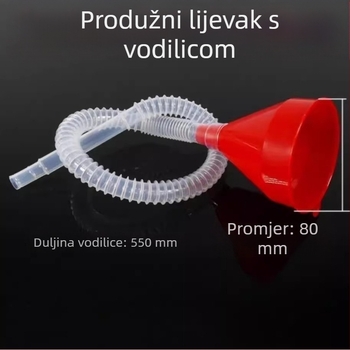 Plastični dugi lijevak za napajanje motocikala i automobila, s dugim cijevima, produženi lijevak, bez držanja