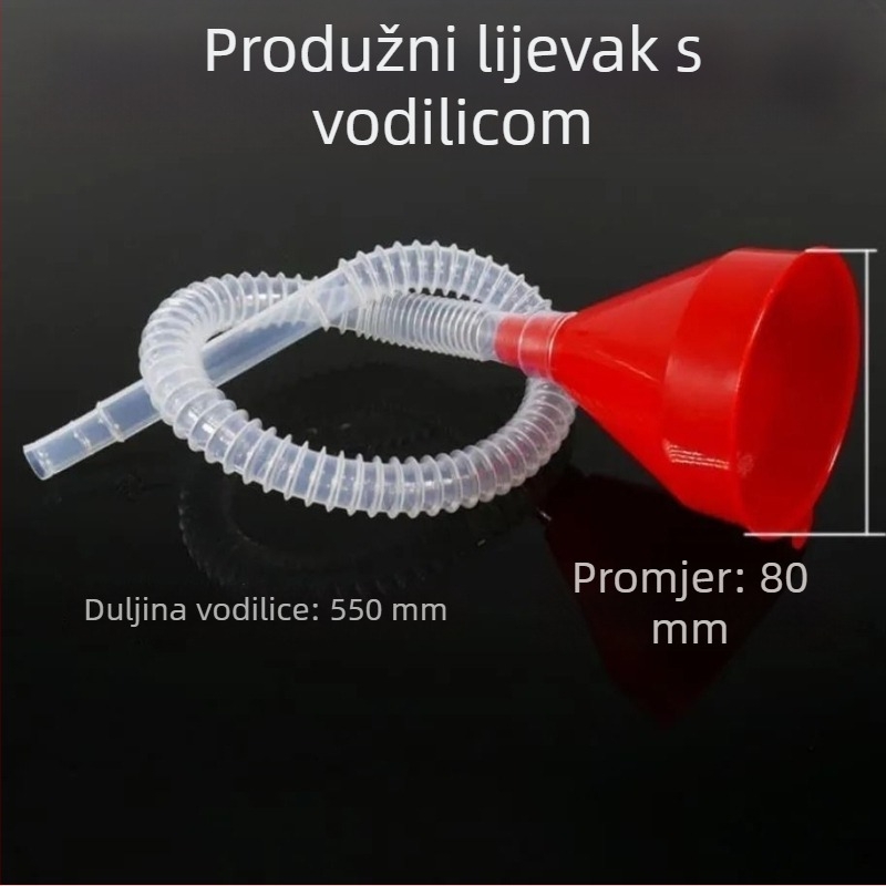 Plastični dugi lijevak za napajanje motocikala i automobila, s dugim cijevima, produženi lijevak, bez držanja