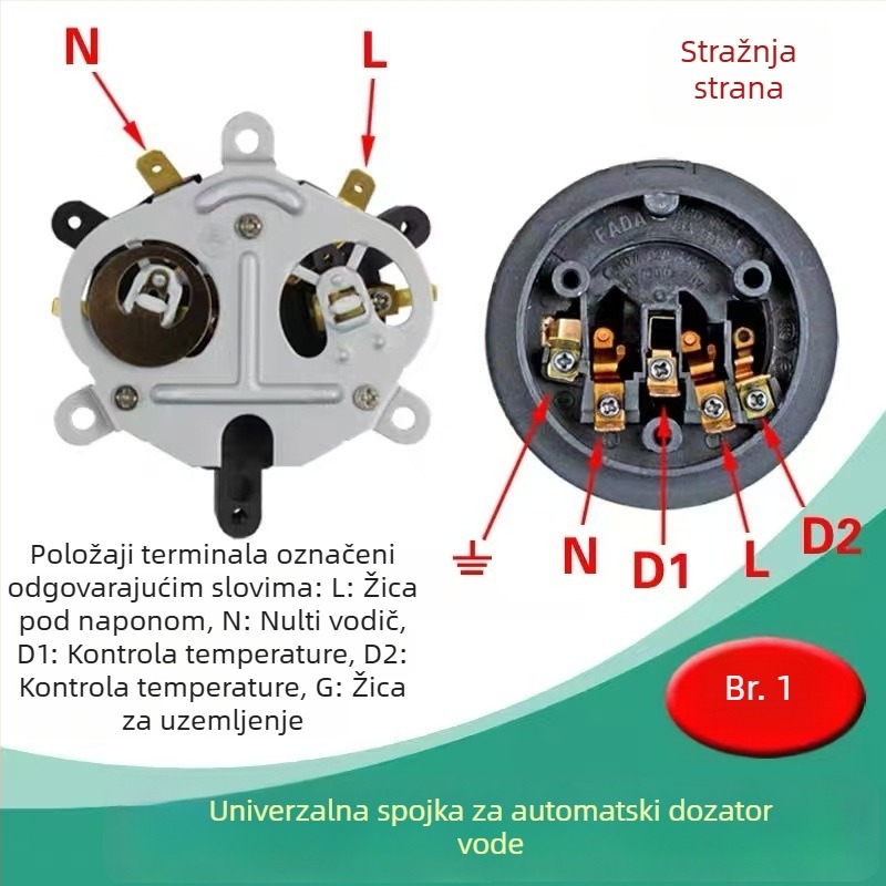 Automatska baza napajanja za električno kuhalo s termostatom, univerzalni spoj kuhala i prekidač kontrole temperature