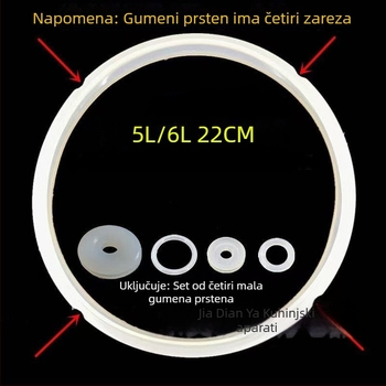 Set brtvila za električno kuhalo s tlakom 5 L – 22 cm silikonasti brtvilo i 22 cm gumeno brtvilo