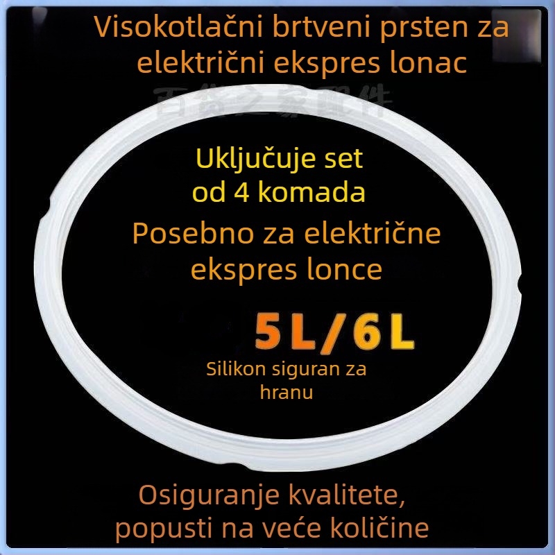Set brtvila za električno kuhalo s tlakom 5 L – 22 cm silikonasti brtvilo i 22 cm gumeno brtvilo