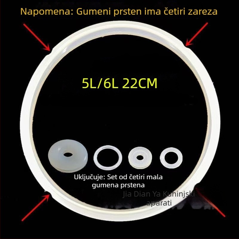 Set brtvila za električno kuhalo s tlakom 5 L – 22 cm silikonasti brtvilo i 22 cm gumeno brtvilo