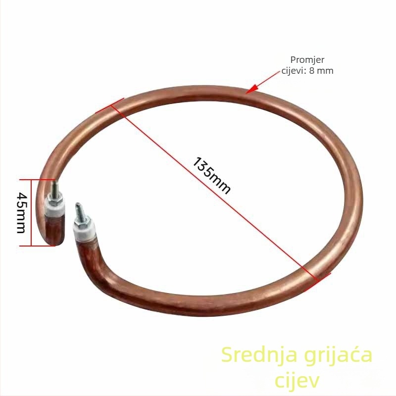 Višenamjenski grijni prsten za električni lonac i wok; bakrom obložena grijaća cijev – dodaci, veličine veliki, srednji i mali