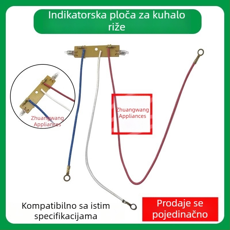 Univerzalna pločica indikatora napajanja za električnu posudu za rižu, grijaća lampica, komplet s 3 vodovima