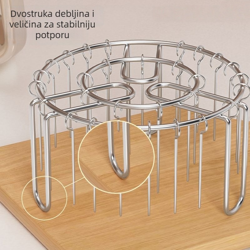 U-oblik ražnjića od nehrđajućeg čelika, uspravni roštilj za barbecue, bez okretanja ražnjića