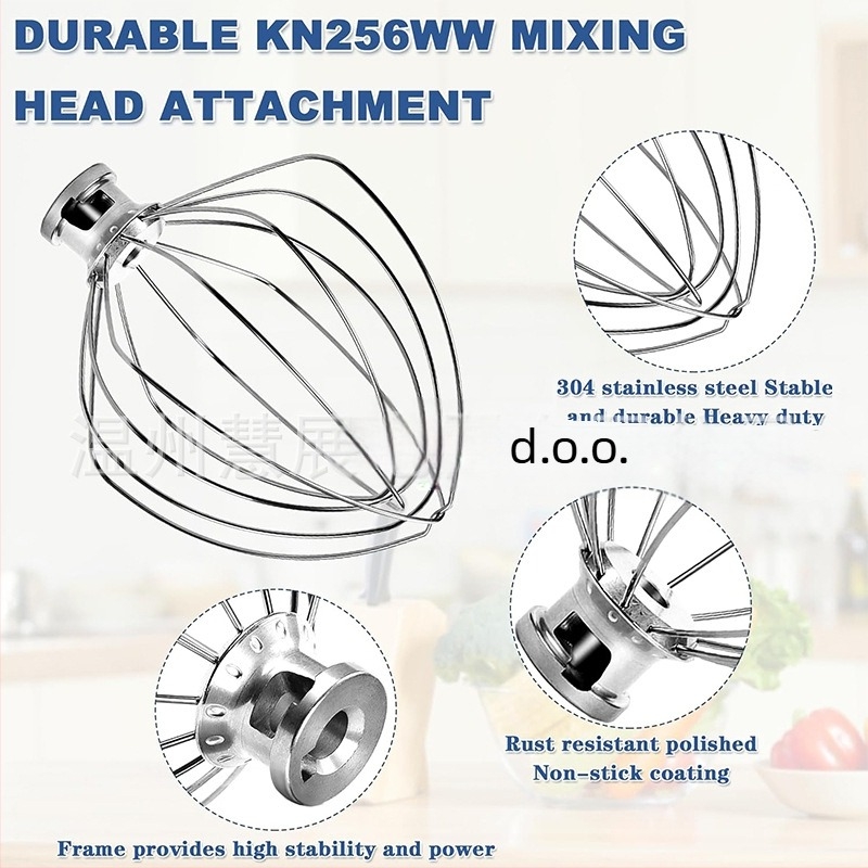 KN256WW Nehrđajući čelični nastavak za tučenje jaja za KitchenAid 6QT mikser s dizanjem zdjele