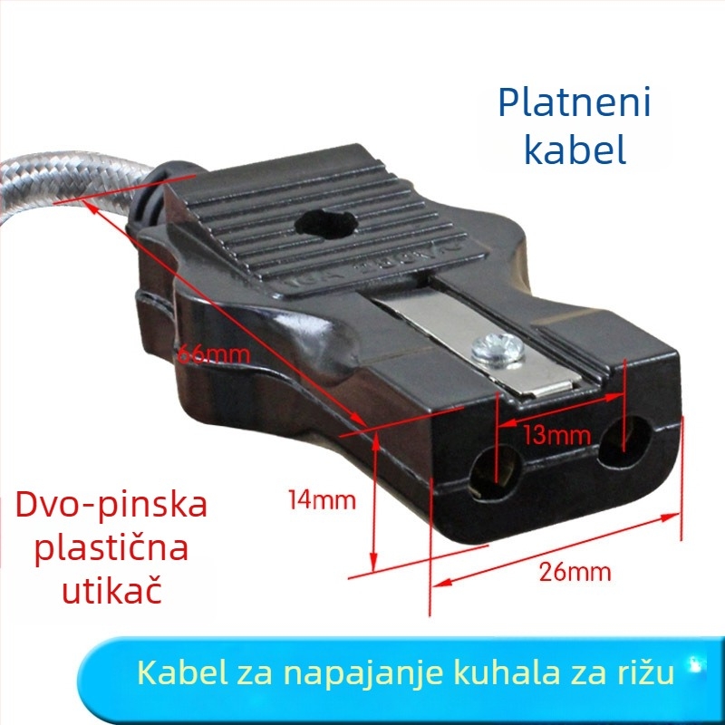 Napajajući kabel s dva utora za električni čajnik i kuhalo