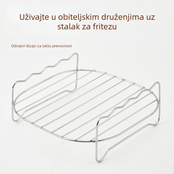 Nehrđajuća čelična mreža za roštilj i parenje, dvostruka posuda, višenamjenski pribor za zrak-fritezu