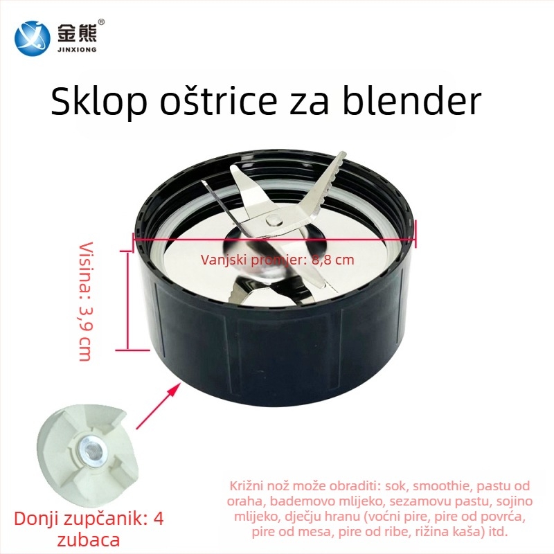 Golden Bear JX001 Aksesoari za blender: križni držač noža, nož za sok, nož s 4 oštricama, držač za brušenje