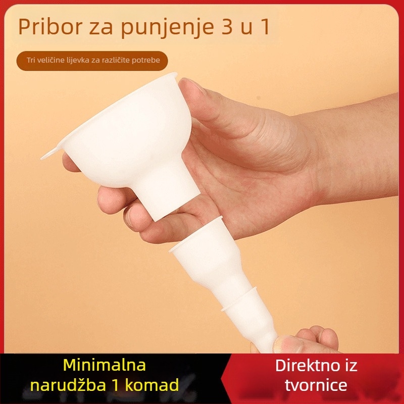 3-u-1 odvojivi kuhinjski lijevik za ulje i alkohol, s više promjera