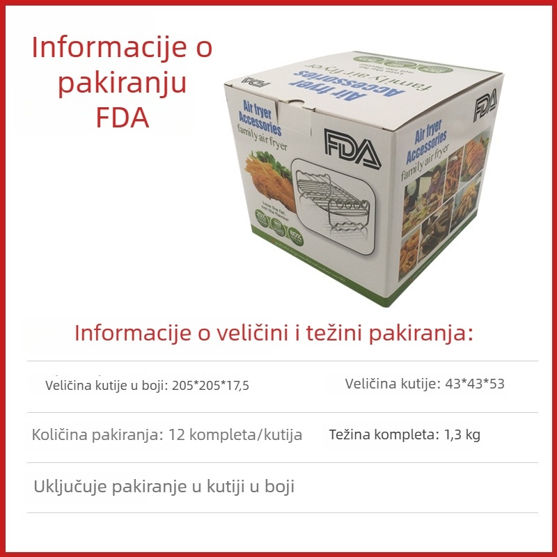 Set dodatne opreme za air fryer, 7/8 inča, 12 komada kalupa za kolače i alata za pečenje, tava za pizzu