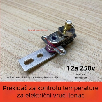 Termostat za električnu posudu i kuhalo za rižu s podesivim prekidačem temperature, 12A dugački držač, pribor (nov)