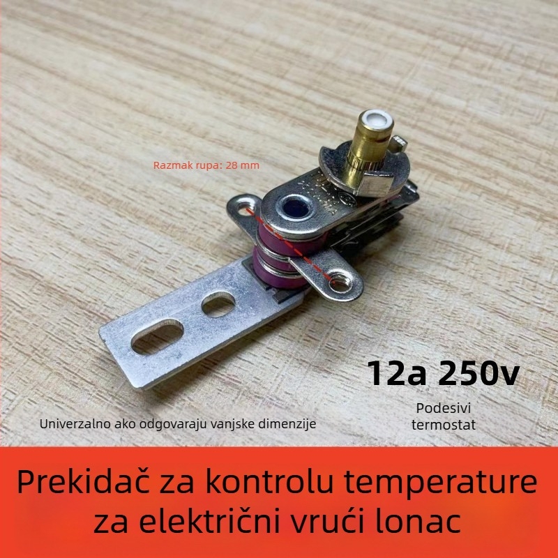 Termostat za električnu posudu i kuhalo za rižu s podesivim prekidačem temperature, 12A dugački držač, pribor (nov)
