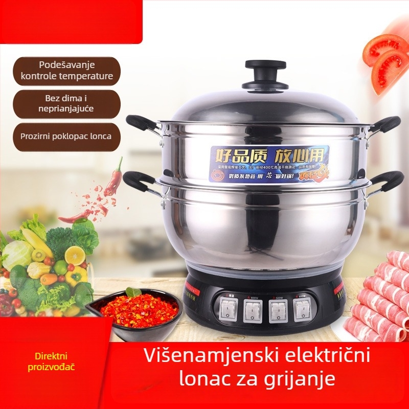 Višenamjenski električni lonac za hot pot, 2100 W, nehrđajući čelik