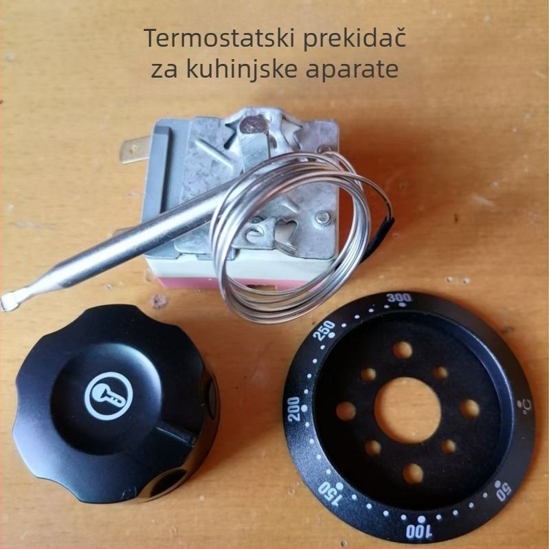 Termostat frituze 30-110°C, mehanički prekidač 50-300, gumb za upravljanje, za električnu fritu, pećnicu i bojler