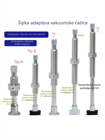 Vakuumska čašica za industrijski robotski ramenski sustav, dugačkog traku ovalnog oblika, silikon otporan na visoke temperature, antistat.