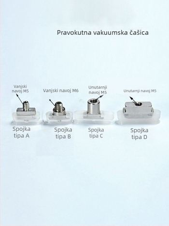 Vakuumska čašica za industrijski robotski ramenski sustav, dugačkog traku ovalnog oblika, silikon otporan na visoke temperature, antistat.