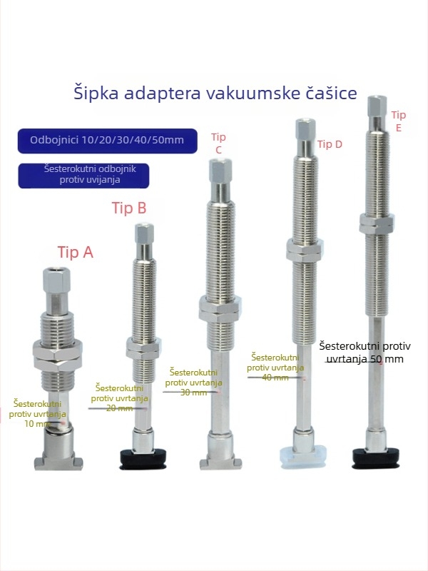 Vakuumska čašica za industrijski robotski ramenski sustav, dugačkog traku ovalnog oblika, silikon otporan na visoke temperature, antistat.