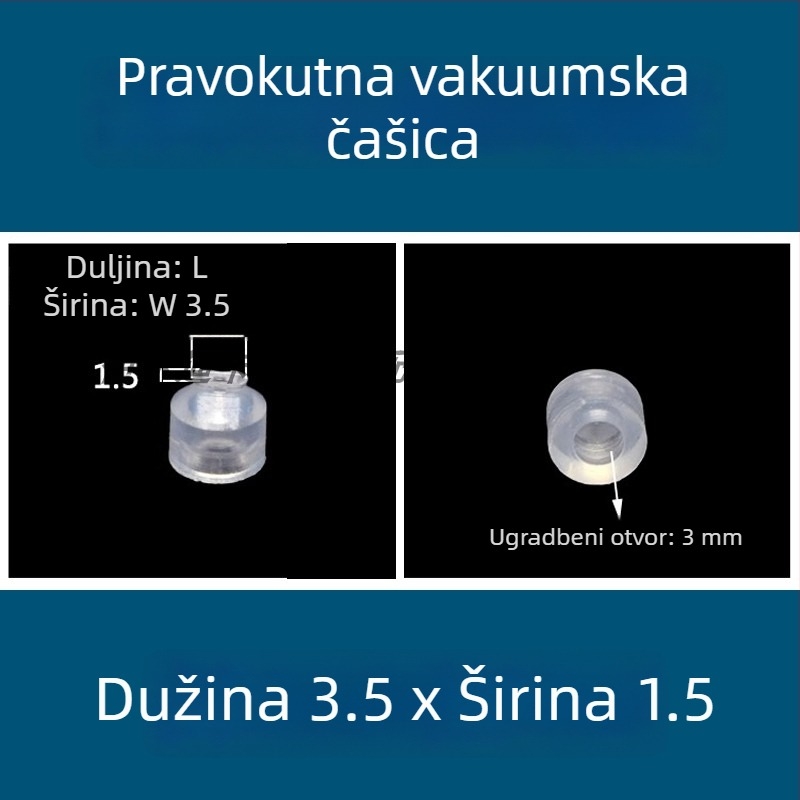 Vakuumska čašica za industrijski robotski ramenski sustav, dugačkog traku ovalnog oblika, silikon otporan na visoke temperature, antistat.