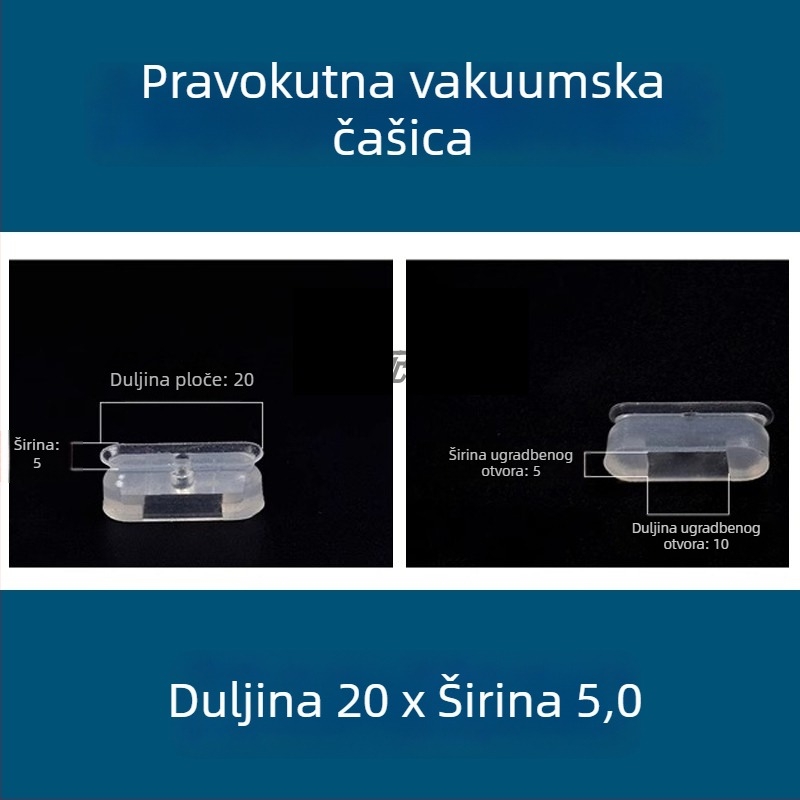 Vakuumska čašica za industrijski robotski ramenski sustav, dugačkog traku ovalnog oblika, silikon otporan na visoke temperature, antistat.