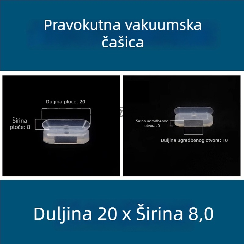 Vakuumska čašica za industrijski robotski ramenski sustav, dugačkog traku ovalnog oblika, silikon otporan na visoke temperature, antistat.