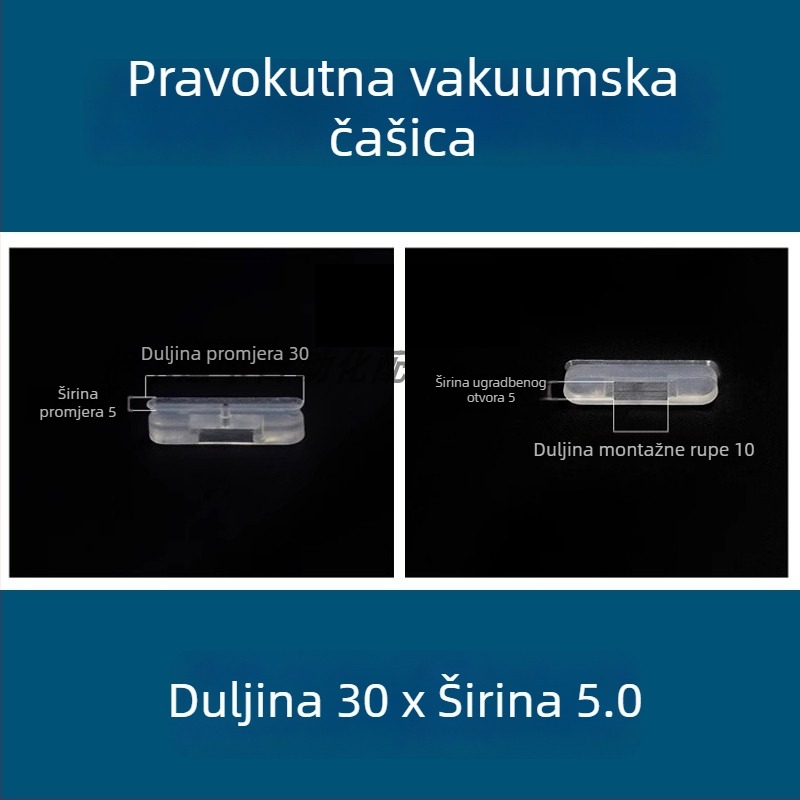 Vakuumska čašica za industrijski robotski ramenski sustav, dugačkog traku ovalnog oblika, silikon otporan na visoke temperature, antistat.