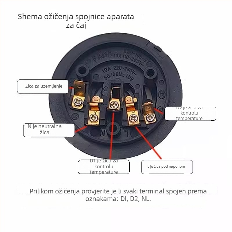  Električni čajnik s regulacijom temperature i spojnim modulom, automatska ploča za čaj, set za čaj, čajnik za kuhanje s bazom s pet krugova