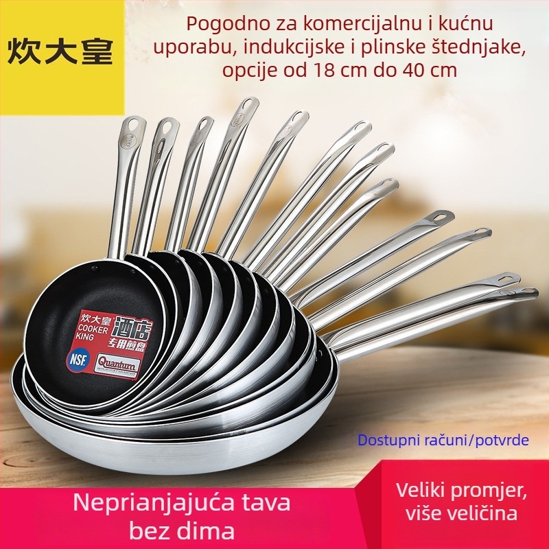 COOKER KinG 36 cm neprijanjajući tiganj za plinsku i indukcijsku ploču – aluminijska legura, za steak, palačinke i jaja, kućna i profesionalna upotreba