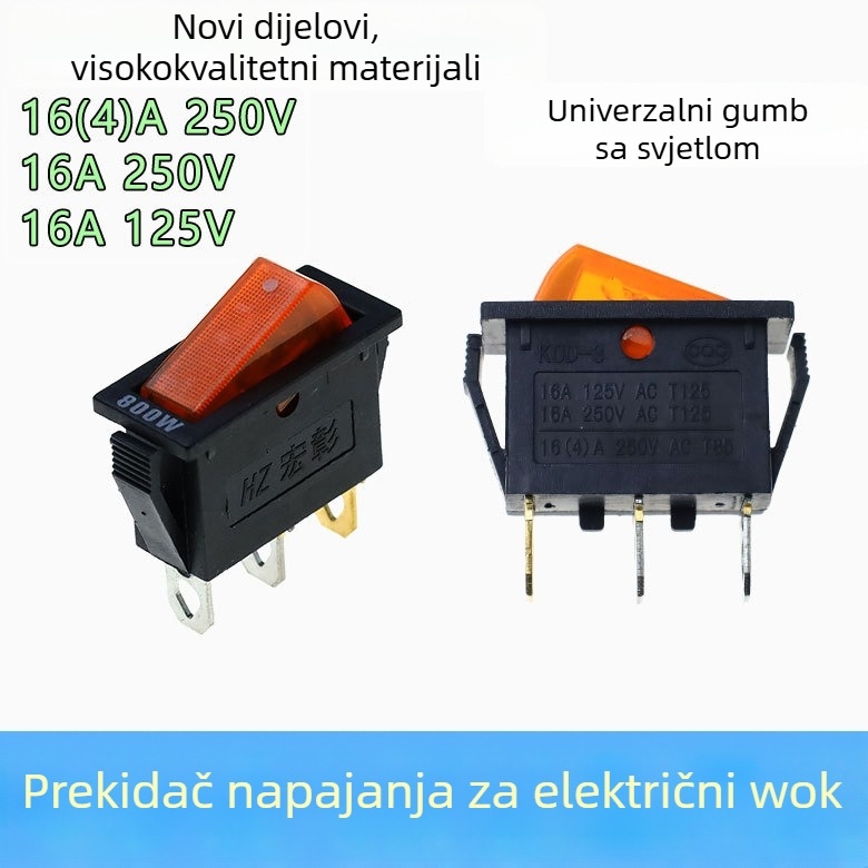 Univerzalni 800W prekidač za električni lonac — dodatak za višestruku upotrebu lonac i wok, gumb u obliku broda